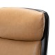 Glitzhome Mid-Century Modern Two-tone color Leatherette Gaslift Adjustable Swivel High Back Office Chair-Black & Camel