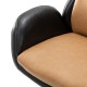 Glitzhome Mid-Century Modern Two-tone color Leatherette Gaslift Adjustable Swivel High Back Office Chair-Black & Camel