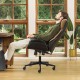 Glitzhome Mid-Century Modern Two-tone color Leatherette Gaslift Adjustable Swivel High Back Office Chair-Black & Camel