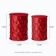 Glitzhome Set of 2 Multi-Functional Embossed Honeycomb Texture Cylindrical Glossy Red Metal Garden Stool or Planter Stand or Accent Table or Side Table