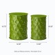 Glitzhome Set of 2 Multi-Functional Embossed Honeycomb Texture Cylindrical Glossy Green Metal Garden Stool or Planter Stand or Accent Table or Side Table