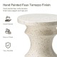 Glitzhome 18.25" Multi-functional MGO Faux Terrazzo Chess Garden Stool or Planter Stand or Accent Table