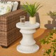 Glitzhome 18.25" Multi-functional MGO Faux Terrazzo Chess Garden Stool or Planter Stand or Accent Table