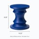 Glitzhome 18.25"Multi-functional MGO Cobalt Blue Chess Garden Stool or Planter Stand or Accent Table