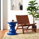 Glitzhome 18.25"Multi-functional MGO Cobalt Blue Chess Garden Stool or Planter Stand or Accent Table