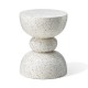 Glitzhome 17.25"H Multi-functional MGO Faux Terrazzo Garden Stool or Plant Stand or Accent Table