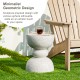 Glitzhome 17.25"H Multi-functional MGO Faux Terrazzo Garden Stool or Plant Stand or Accent Table