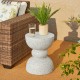 Glitzhome 17.25"H Multi-functional MGO Faux Terrazzo Garden Stool or Plant Stand or Accent Table