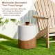 Glitzhome 17.25"H Multi-functional MGO Faux Terrazzo and Wood Texture Garden Stool or Plant Stand or Accent Table