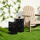 Glitzhome Multi-Functional Set of 2 Black Iron Cutout Floral Pattern Hexagonal Garden Stools or Planter Stand or Accent Table or Side Table