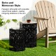 Glitzhome Multi-Functional Set of 2 Black Iron Cutout Floral Pattern Hexagonal Garden Stools or Planter Stand or Accent Table or Side Table