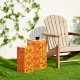 Glitzhome Multi-Functional Set of 2 Orange Iron Cutout Floral Pattern Hexagonal Garden Stools or Planter Stand or Accent Table or Side Table