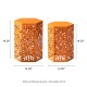 Glitzhome Multi-Functional Set of 2 Orange Iron Cutout Floral Pattern Hexagonal Garden Stools or Planter Stand or Accent Table or Side Table