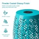 Glitzhome 18.25"H Multi-Functional Blue Iron Cutout Leaf Pattern Drum Silhouette Solar Powdered Garden Stool or Planter Stand or Accent Table or Lantern