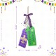 Glitzhome 25.5"H Happy Mardi Gras  Day Wooden Bookmark Door Hanger