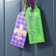 Glitzhome 25.5"H Happy Mardi Gras  Day Wooden Bookmark Door Hanger