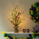 Glitzhome 21"H Lighted Mardi Gras  Fleur-de-Lis & Berry Table Tree