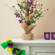 Glitzhome 21"H Lighted Mardi Gras  Fleur-de-Lis & Berry Table Tree