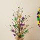 Glitzhome 21"H Lighted Mardi Gras  Fleur-de-Lis & Berry Table Tree