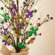 Glitzhome 21"H Lighted Mardi Gras  Fleur-de-Lis & Berry Table Tree