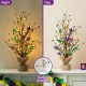 Glitzhome 21"H Lighted Mardi Gras  Fleur-de-Lis & Berry Table Tree