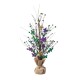 Glitzhome 21"H Lighted Mardi Gras  Fleur-de-Lis & Berry Table Tree