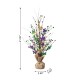 Glitzhome 21"H Lighted Mardi Gras  Fleur-de-Lis & Berry Table Tree