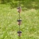 Glitzhome 8.5ft 15-Piece Faux Copper Cup Shaped Rain Chain with V-Shaped Gutter Clip