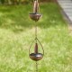 Glitzhome 8.5ft 10-Piece Faux Copper Bowl and Bell Shaped Rain Chain with V-Shaped Gutter Clip