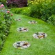 Glitzhome 9.75"D Set of 2 Cement Stepping Stones with Fluttering Butterflies and Dragonflies Pattern