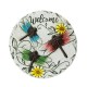 Glitzhome 9.75"D Set of 2 Cement Stepping Stones with Fluttering Butterflies and Dragonflies Pattern