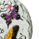Glitzhome 9.75"D Set of 2 Cement Stepping Stones with Fluttering Butterflies and Dragonflies Pattern