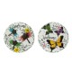Glitzhome 9.75"D Set of 2 Cement Stepping Stones with Fluttering Butterflies and Dragonflies Pattern