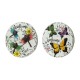Glitzhome 9.75"D Set of 2 Cement Stepping Stones with Fluttering Butterflies and Dragonflies Pattern
