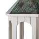 Glitzhome 15.75"H Patina Metal Roof Solid Wood Gazebo Tray Bird Feeder