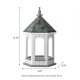 Glitzhome 15.75"H Patina Metal Roof Solid Wood Gazebo Tray Bird Feeder