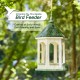 Glitzhome 15.75"H Patina Metal Roof Solid Wood Gazebo Tray Bird Feeder