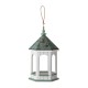 Glitzhome 15.75"H Patina Metal Roof Solid Wood Gazebo Tray Bird Feeder