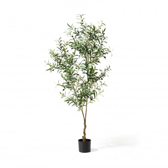 Glitzhome 6ft. Faux Olive Tree in Pot
