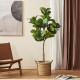 Glitzhome 5ft. Faux Fiddle Leaf Fig Tree in Pot