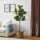 Glitzhome 5ft. Faux Fiddle Leaf Fig Tree in Pot