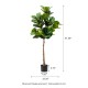 Glitzhome 5ft. Faux Fiddle Leaf Fig Tree in Pot