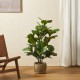 Glitzhome 3.5ft. Faux Fiddle Leaf Fig Tree in Pot