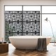 Glitzhome 6ft Black Galvanized Steel Floral Pattern Privacy Screen Fence Panel Room Divider with Riser Feet