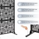 Glitzhome 6ft Black Galvanized Steel Floral Pattern Privacy Screen Fence Panel Room Divider with Riser Feet
