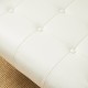 Glitzhome Set of 2 Modern Cream White Leatherette Button-tufted Accent Arm Chair with Chrome Plated Frame