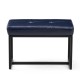 Glitzhome Modern Navy Blue Thick Leatherette Accent Stool