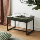 Glitzhome Modern Hunter Green Thick Leatherette Accent Stool