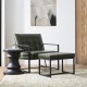 Glitzhome Modern Hunter Green Thick Leatherette Accent Stool