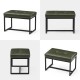 Glitzhome Modern Hunter Green Thick Leatherette Accent Stool